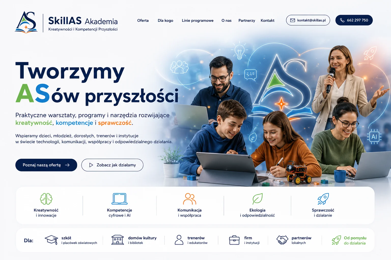 Uczestnicy warsztatu SkillAS Akademia podczas pracy projektowej